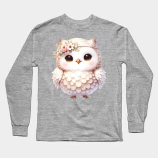 Boho Baby Owl Boho Babies A Watercolor Celebration Long Sleeve T-Shirt